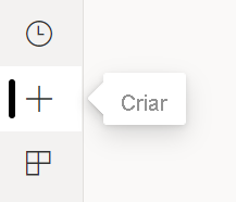 Captura de ecrã do botão Criar no serviço do Power BI.