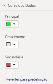 Captura de tela da seleção de cores nas propriedades.