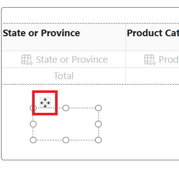 Captura de ecrã a mostrar como mover uma caixa de texto.