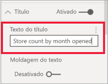 Captura de ecrã do painel Formatar com o texto Título introduzido.