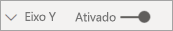Captura de ecrã do controlo de deslize Ativado para o eixo Y.
