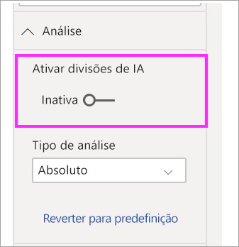 A árvore de decomposição desativa a divisão de IA.