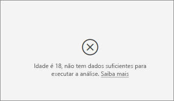 Captura de ecrã da mensagem de erro de dados insuficientes.