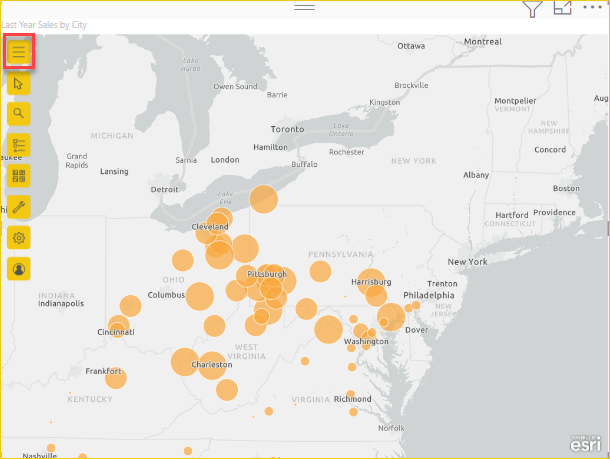 A captura de tela mostra o botão da ferramenta Mapas.