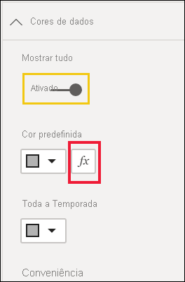 Captura de ecrã do cartão Cores em Colunas.