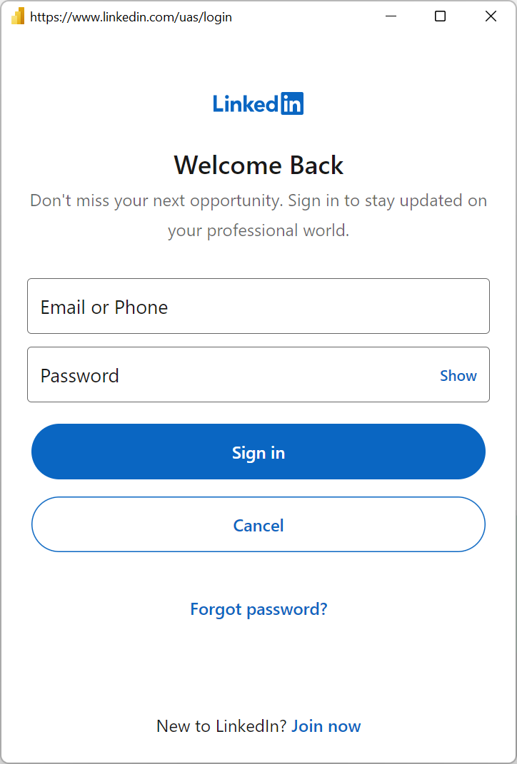 Faça login no LinkedIn.