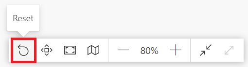 Botão Redefinir disponível no canto inferior direito do painel de exibição de diagrama.