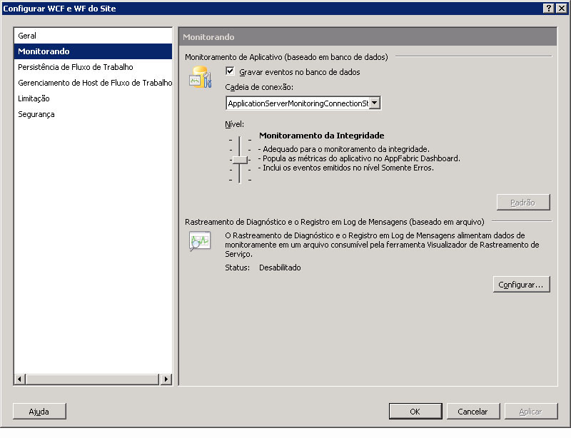 Configurar o WCF e o WF para Aplicativo