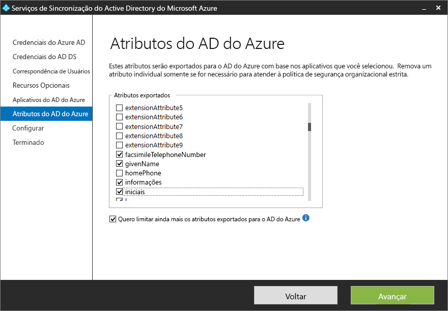 Azure AD attributes