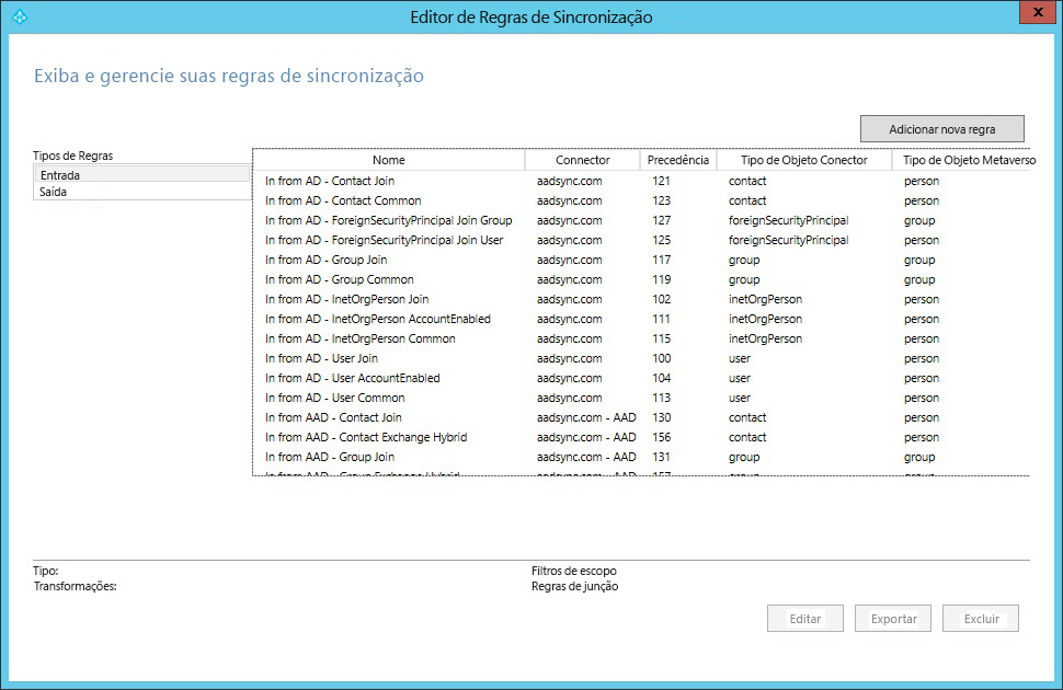 Synchronization Rules Editor