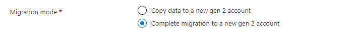 Opção de migração completa