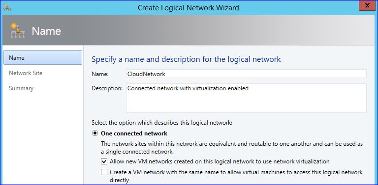 Create a logical network