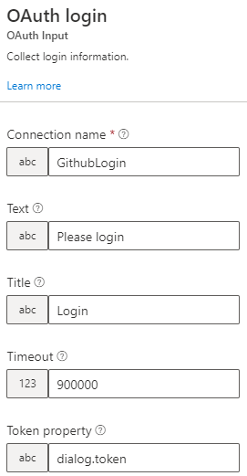 OAuth sign-in properties