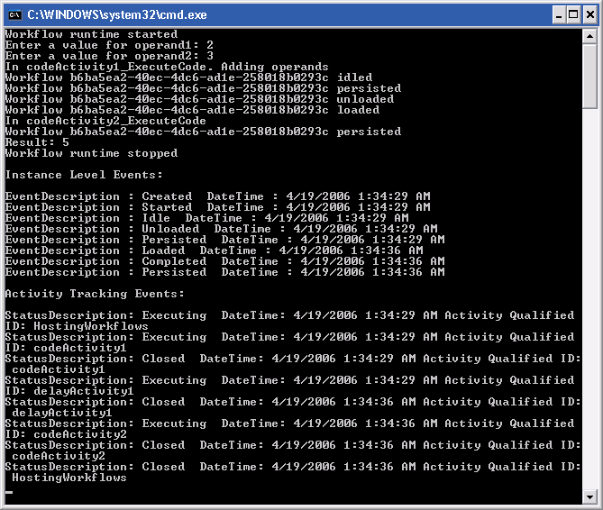 Output after finishing Task 5