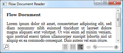 Um FlowDocument em um controle FlowDocumentReader