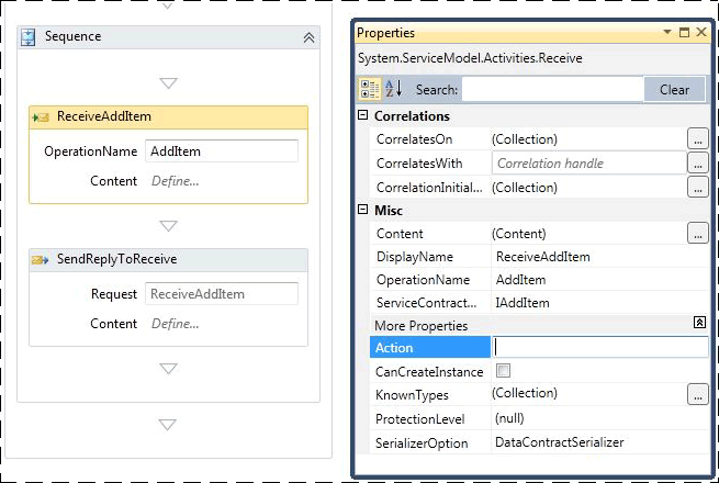 Set the Receive acitivity properties