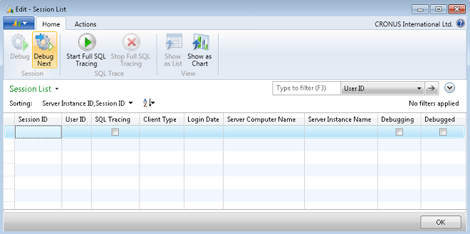 Session Management page