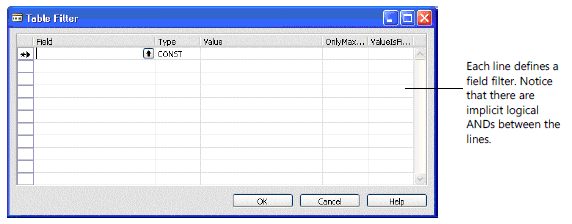 If necessary, you can add a table filter to specify a limited set of records