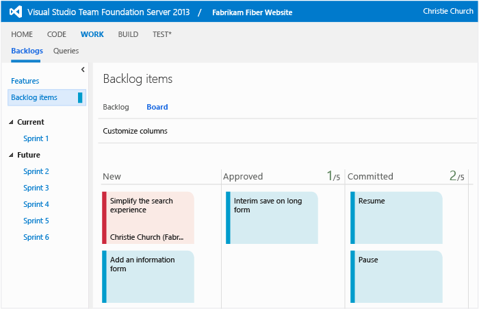 Exibir o quadro Kanban