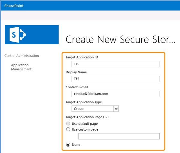 Configurar um aplicativo de destino de repositório seguro