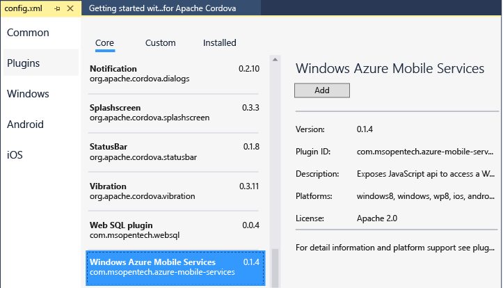 Adicionando um plug-in