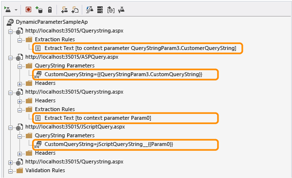 Detected and correlated dynamic parameters