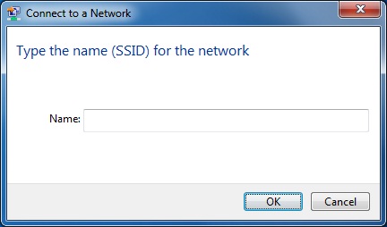 Typing the name of a non-broadcast wireless network