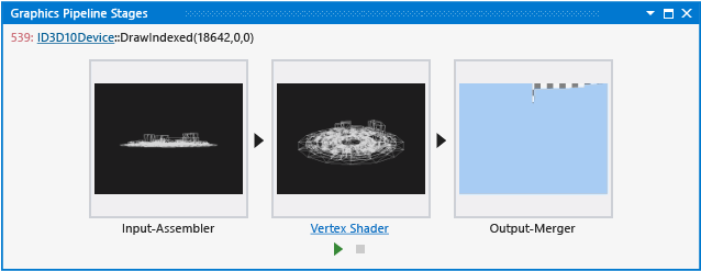 Visualizador de pipeline mostrando o objeto ausente