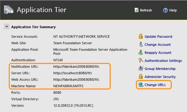 As URLs de Web e de notificação estão desatualizados