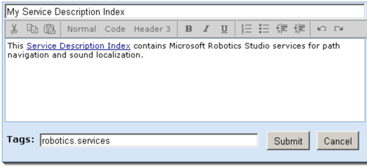 Sample index entry.