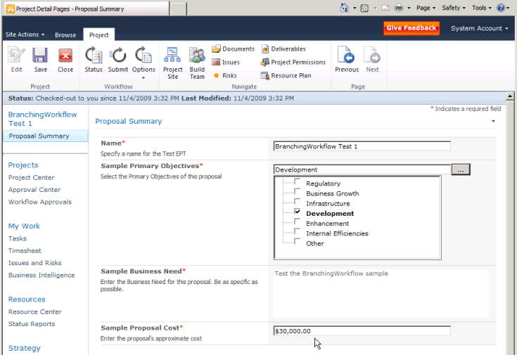 Adding required data in the Proposal Summary PDP