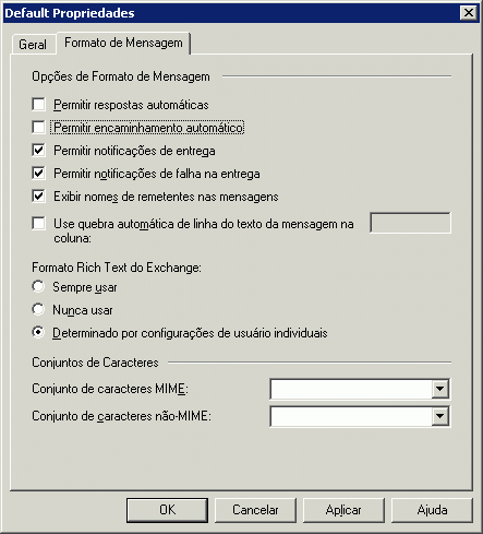 Guia Formato de Mensagem de Propriedades de Domínio Remoto