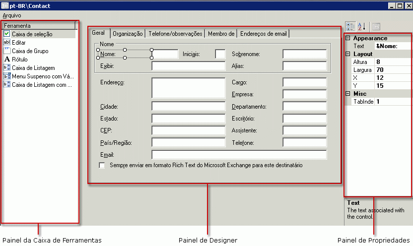 modelo de detalhes com textos explicativos para áreas de trabalho