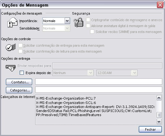 Exibindo os carimbos antispam no Outlook 2007