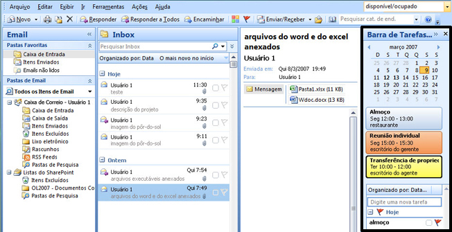 Barra de Tarefas Pendentes no Outlook 2007