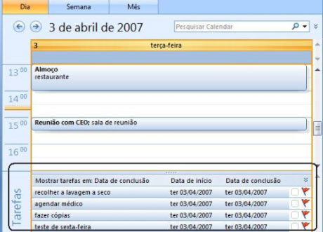 Lista de Tarefas Diárias no Microsoft Office 2007