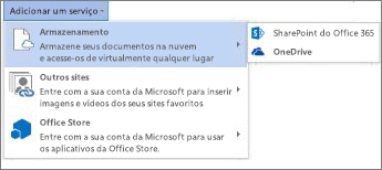 Adicionar serviço à conta do Office.