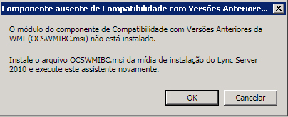 Mensagem de erro WMI