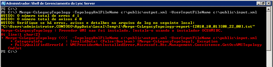 Erro do Provedor WMI do Windows PowerShell