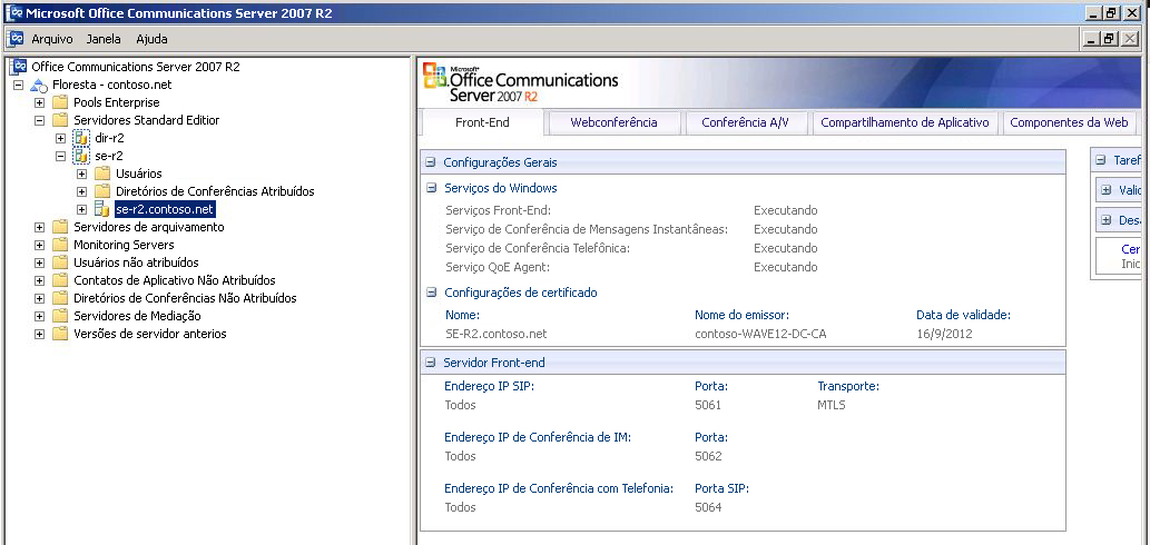 Console administrativo do Office Communications Server 2007 R2