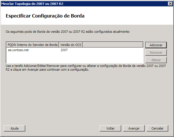 Caixa de diálogo Especificar configuração de borda das topologias mescladas