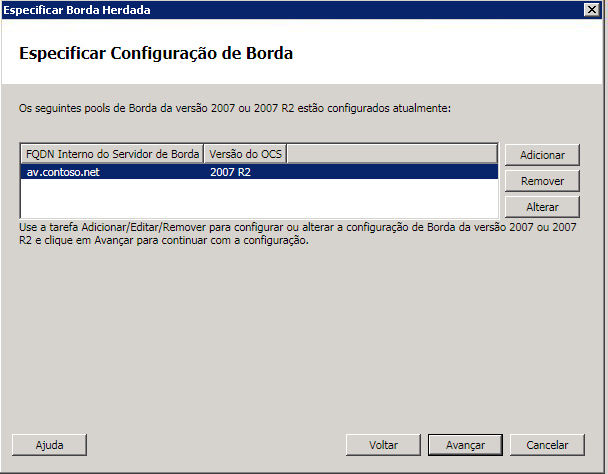 Página de Configuração de borda específica do Construtor de Topologia