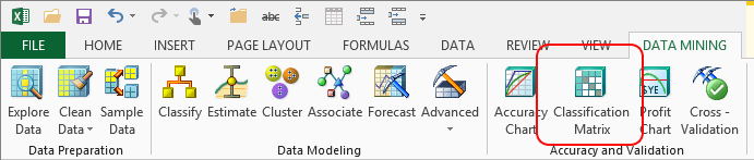 Botão Matriz de Classificação,