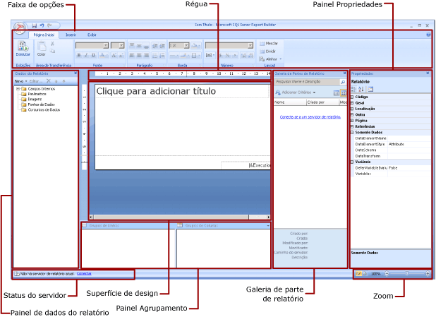 Modo de Design de relatório