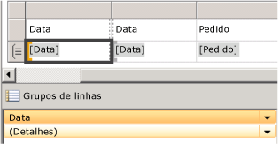 Campo de dados adicionado ao painel Grupos de Linhas