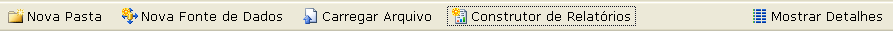 Barra de comandos no Gerenciador de Relatórios