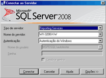 Caixa de diálogo Conexão do Servidor de Relatório