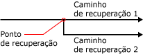 Caminhos do ponto de recuperação e da recuperação resultante