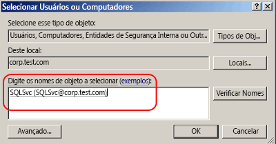 Selecionar usuários ou computadores no Active Directory