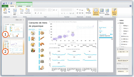 Relatório no modo de design